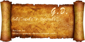 Gáspár Dezső névjegykártya