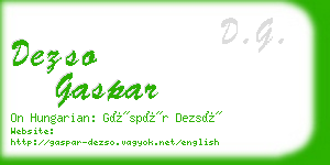 dezso gaspar business card